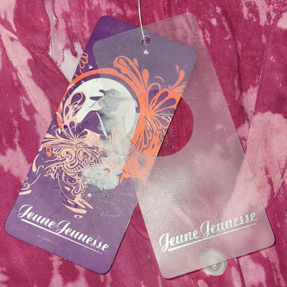 S/M | Jeune Jeunesse | Tropic Tides Short Sleeve Button-V-Neck Blouse - Picture 3 of 7